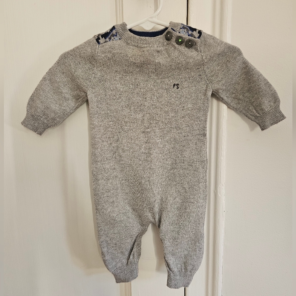 Paul Smith Gray Knit Infant Footie